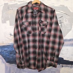 Dixxon Flannel Company The Arizona Super Show Men’s Large Plaid With Snaps Rare
